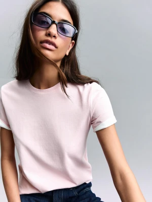 Bershka Okulary Przeciwsłoneczne Z Kolorowymi Szkłami Kobieta Niebieski