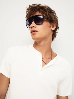 Bershka Okulary Przeciwsłoneczne Z Masą Mężczyzna Czarny