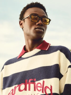 Bershka Okulary Przeciwsłoneczne Z Oprawkami Z Tworzywa Mężczyzna Żółty