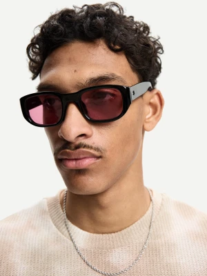 Bershka Okulary Przeciwsłoneczne Z Tworzywa Mężczyzna Bordowy