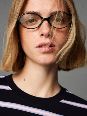 Bershka Okulary Z Niebieskim Filtrem Kobieta Czarny