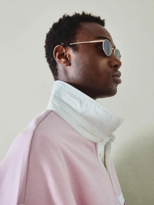 Bershka Owalne Okulary Przeciwsłoneczne Mężczyzna Zielony