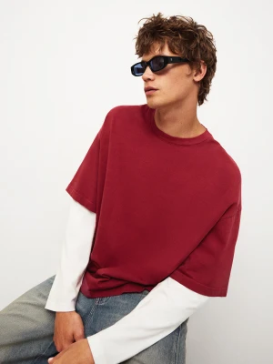 Bershka Owalne Okulary Przeciwsłoneczne Z Tworzywa Mężczyzna Czarny
