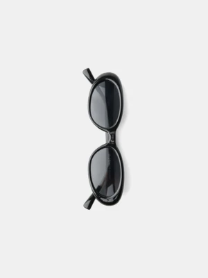 Bershka Owalne Okulary Przeciwsłoneczne Z Żywicy Kobieta Czarny