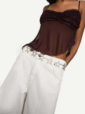 Bershka Pasek Z Gwiazdami Kobieta Srebrny