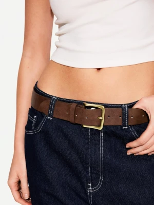 Bershka Pasek Z Klamrą W Kolorze Złotym Kobieta Brązowy