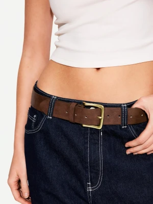 Bershka Pasek Z Klamrą W Kolorze Złotym Kobieta Brązowy