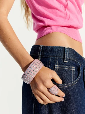 Bershka Pierścionek Z Ćwiekami Kobieta Różowy