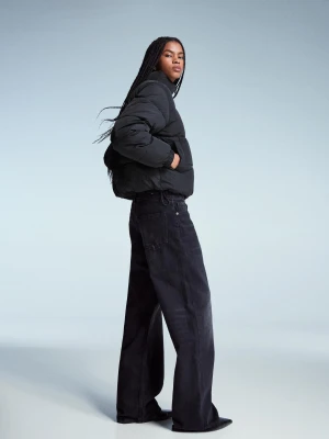 Bershka Pikowana Kurtka Kobieta Czarny