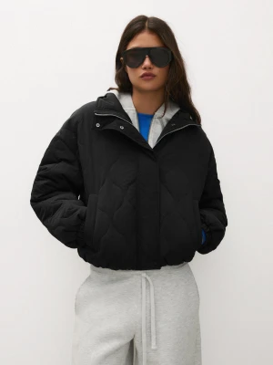 Bershka Pikowana Kurtka Kobieta Czarny