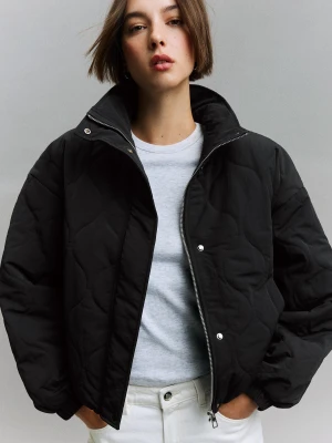 Bershka Pikowana Kurtka Kobieta Xs-S Czarny