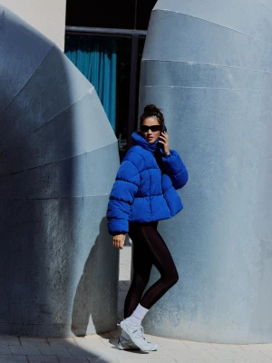 Bershka Pikowana Kurtka Thermal Resistance & Water Repellent Kobieta Niebieski