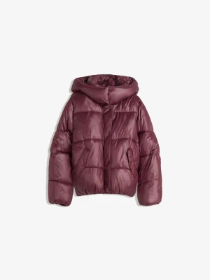 Bershka Pikowana Kurtka Wodoodporna I Z Izolacją Termiczną Kobieta Bordowy