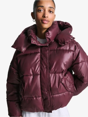 Bershka Pikowana Kurtka Wodoodporna I Z Izolacją Termiczną Kobieta Bordowy