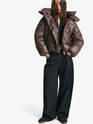 Bershka Pikowana Kurtka Wodoodporna I Z Izolacją Termiczną Kobieta Brązowy