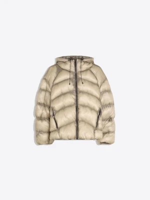 Bershka Pikowana Kurtka Z Transparentnym Efektem Mężczyzna Khaki