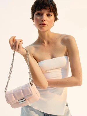 Bershka Pikowana Mini Torebka Kobieta Różowy