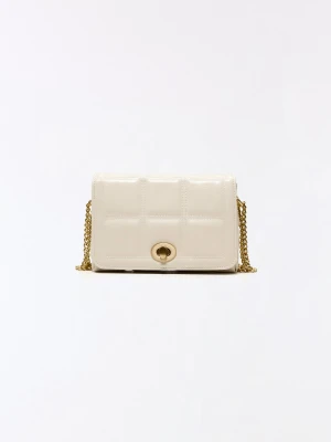 Bershka Pikowana Mini Torebka Sztuczna Skóra Kobieta Kremowy