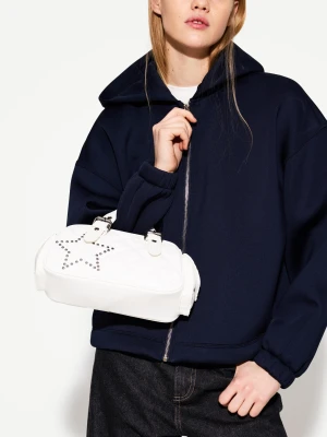 Bershka Pikowana Torba Bowling Kobieta Biały