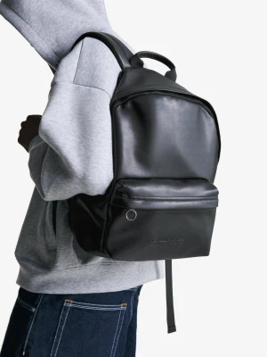 Bershka Plecak Ze Sztucznej Skóry Mężczyzna Czarny