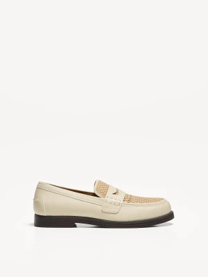 Bershka Plecione Mokasyny Mężczyzna Beżowy