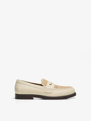 Bershka Plecione Mokasyny Mężczyzna Beżowy