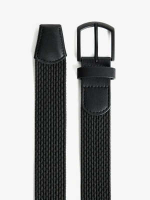 Bershka Pleciony Pasek Mężczyzna Czarny