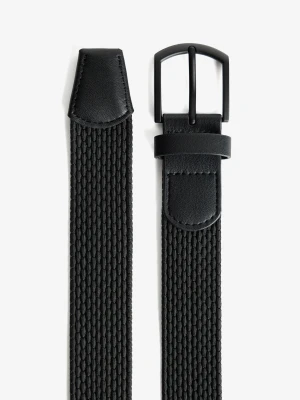 Bershka Pleciony Pasek Mężczyzna Czarny