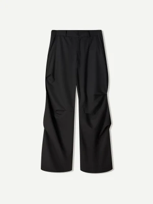 Bershka Plisowane Spodnie Ca7riel & Paco Amoroso Super Baggy Mężczyzna Czarny