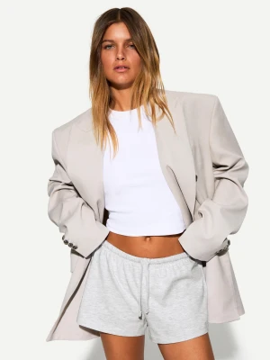 Bershka Pluszowe Spodenki Kobieta Szary