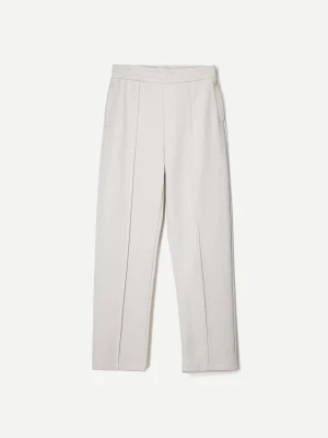 Bershka Pluszowe Spodnie O Kroju Wide Leg Mężczyzna Szary