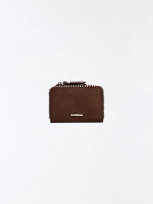 Bershka Portfel Z Efektem Zamszu Kobieta Brązowy