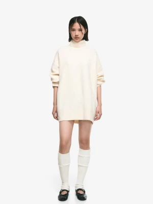 Bershka Prążkowane Getry Kobieta Kremowy