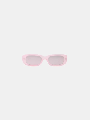 Bershka Prostokątne Lustrzane Okulary Przeciwsłoneczne Kobieta Różowy