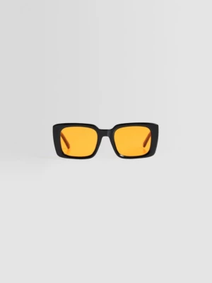 Bershka Prostokątne Okulary Przeciwsłoneczne Kobieta Pomarańczowy