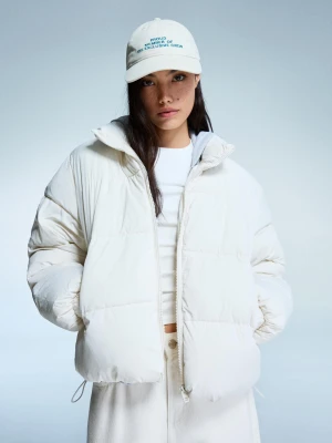 Bershka Puchowa Kurtka Kobieta Biały