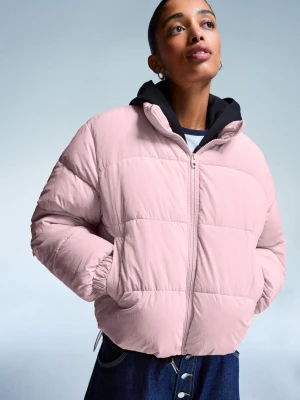 Bershka Puchowa Kurtka Kobieta Różowy