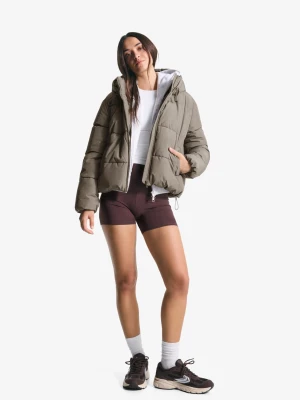 Bershka Puchowa Kurtka Wodoodporna, Wiatroodporna I Termoizolacyjna Kobieta Khaki