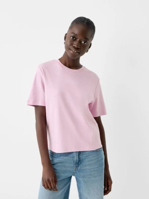 Bershka Regular Fit Short Sleeve T-Shirt Kobieta Różowy