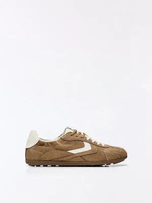 Bershka Retro Buty Sportowe Na Cienkiej Podeszwie Kobieta Piaskowy