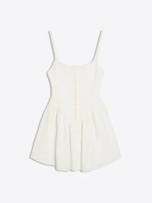 Bershka Rustykalna Sukienka Mini Typu Gorset Kobieta Biały Złamany