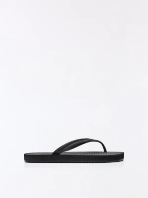 Bershka Sandały Basic Thong Mężczyzna Czarny