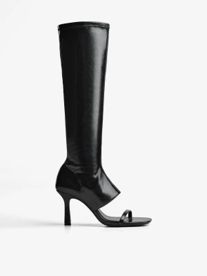 Bershka Sandały Z Zapiętkiem Spodniowym Kobieta Czarny