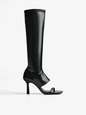 Bershka Sandały Z Zapiętkiem Spodniowym Kobieta Czarny