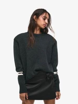 Bershka Satynowa Spódnica Mini W Kwiaty Kobieta Czarny