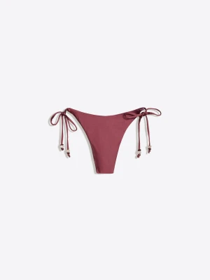 Bershka Satynowe Figi Od Bikini Kobieta Rubinowy