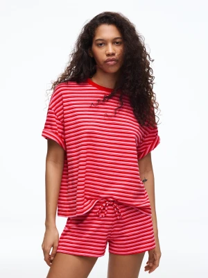 Bershka Shorty Z Dzianiny Dresowej Z Elastycznym Pasem Kobieta Różowy