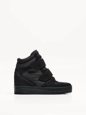 Bershka Sneakersy Botki Z Koturną Wewnętrzną Kobieta Czarny