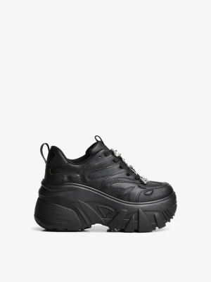 Bershka Sneakersy Na Platformie Xl Kobieta Czarny