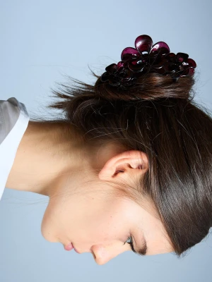 Bershka Spinka Do Włosów Z Kwiatem Kobieta Bordowy